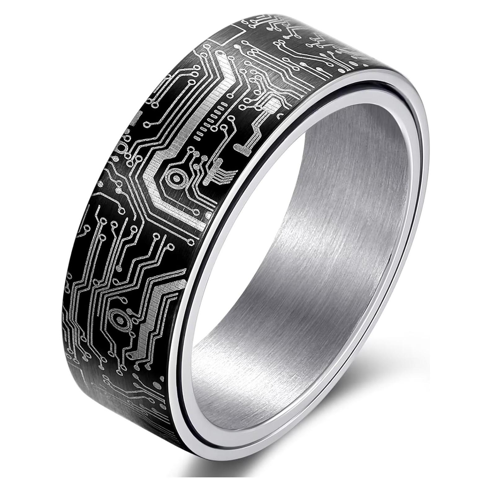 Anillo Giratorio de Acero Inoxidable Adreamz 8mm Plata