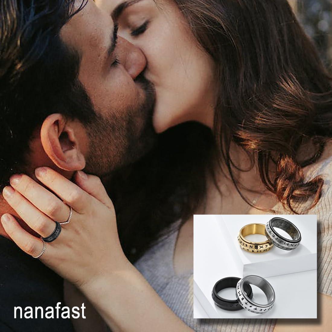 Anillo giratorio de ansiedad Viking de acero inoxidable 8mm