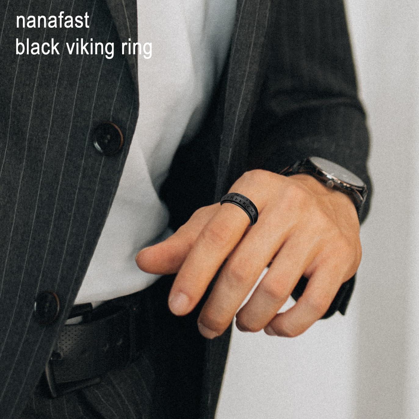 Anillo giratorio de ansiedad Viking de acero inoxidable 8mm