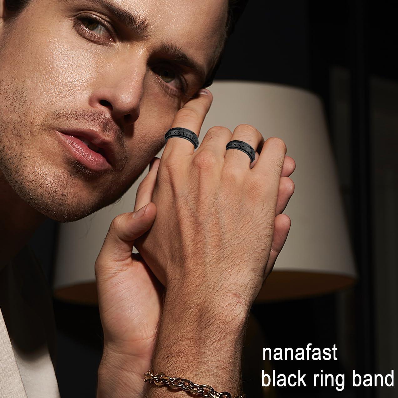 Anillo giratorio de ansiedad Viking de acero inoxidable 8mm