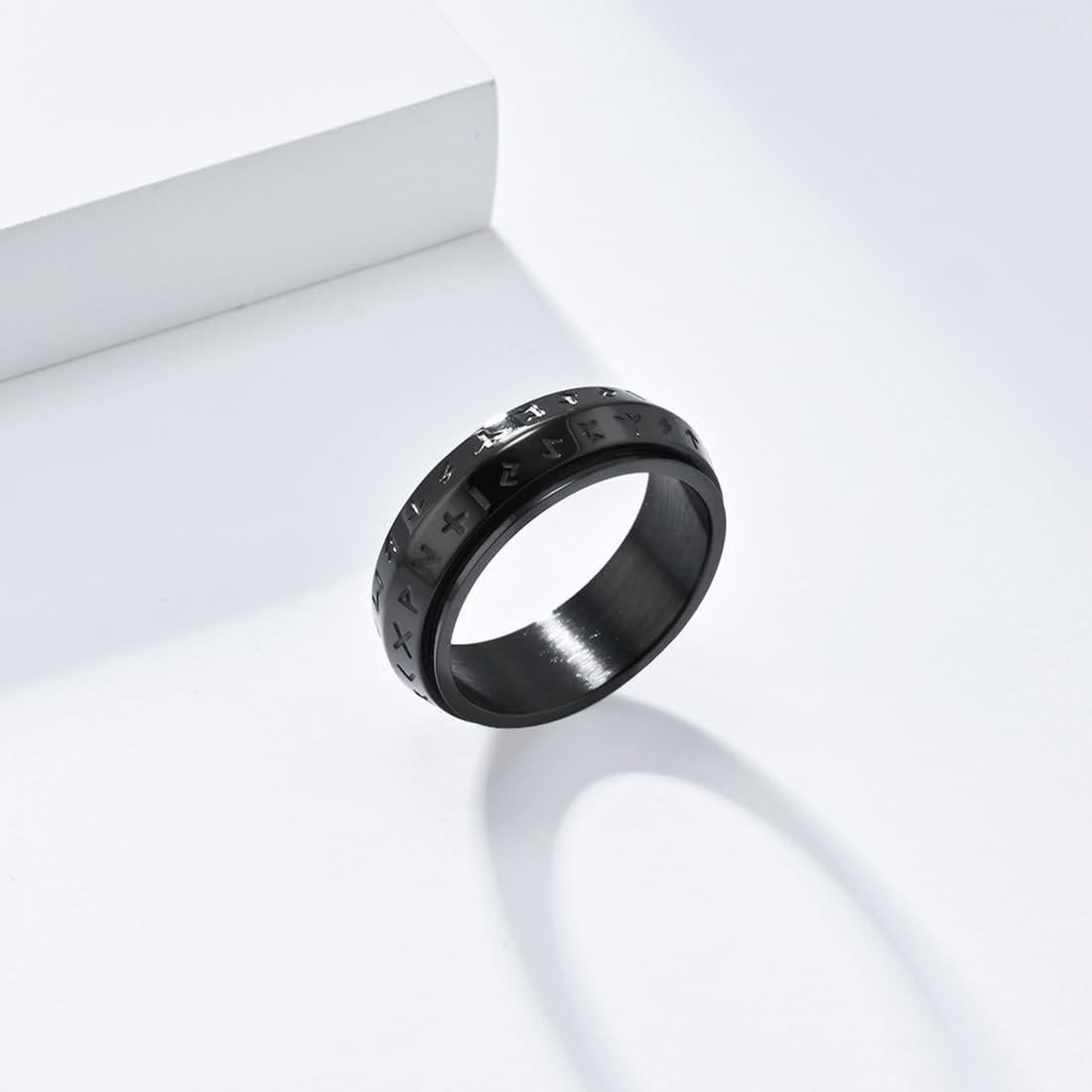 Anillo giratorio de ansiedad Viking de acero inoxidable 8mm