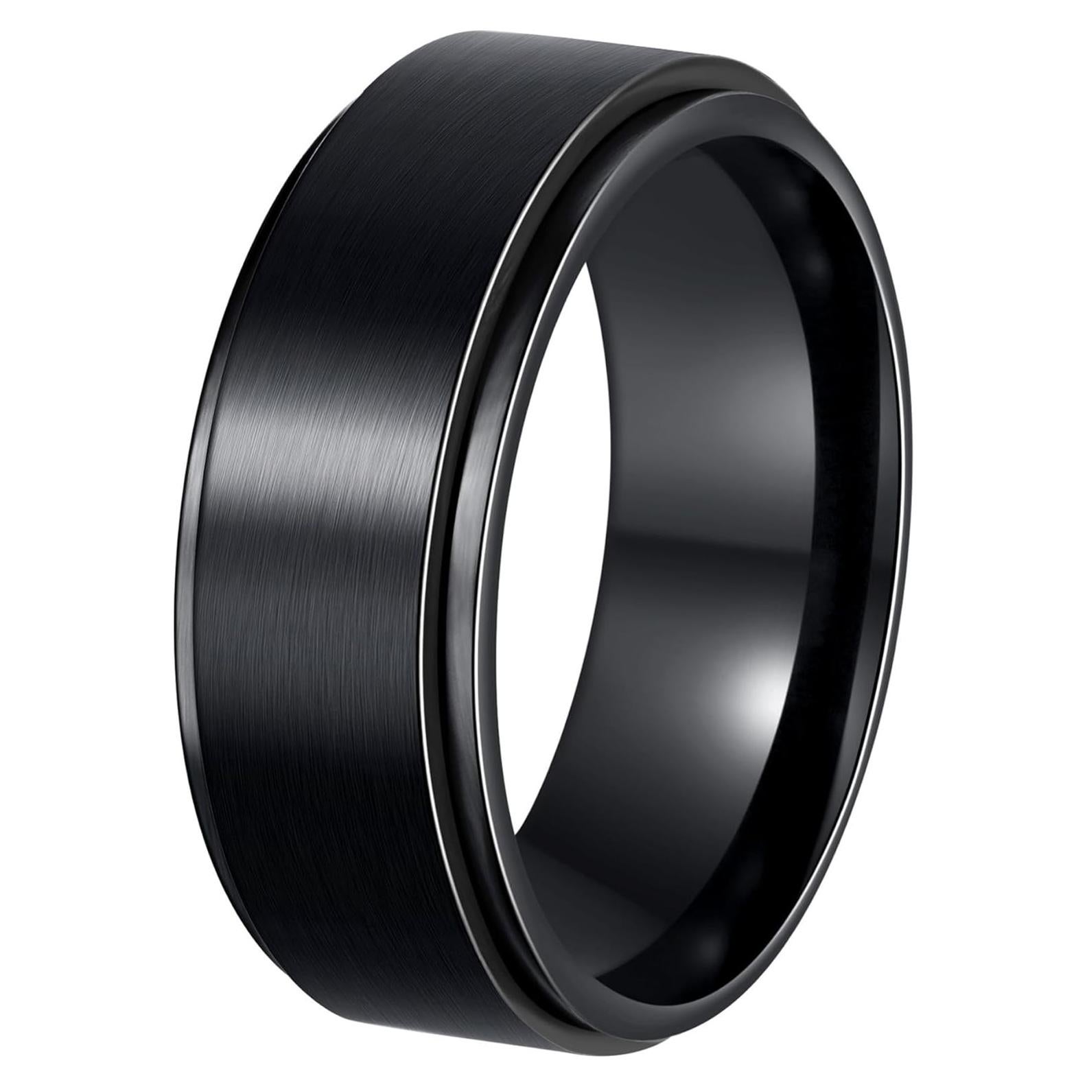 Anillo Antiestrés de Acero Inoxidable Titanio 8mm Unisex