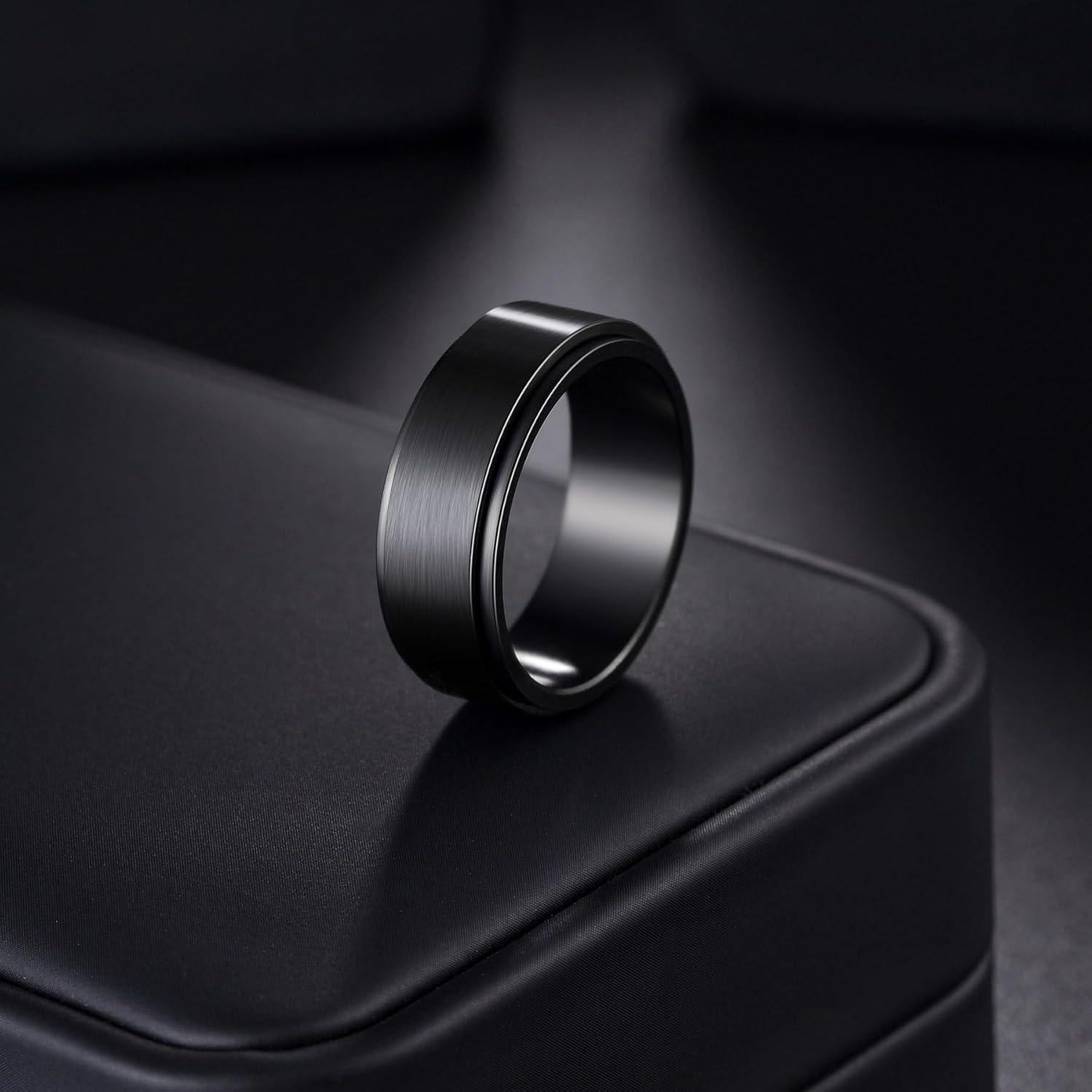 Anillo Antiestrés de Acero Inoxidable Titanio 8mm Unisex