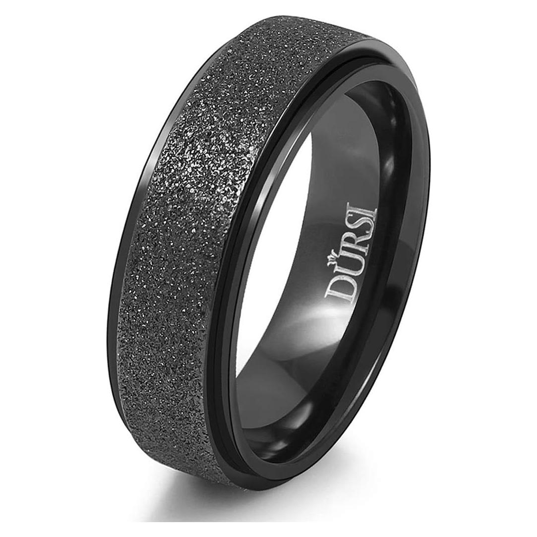 Anillo Giratorio de Estrés Dursi Acero Inoxidable 6MM Negro