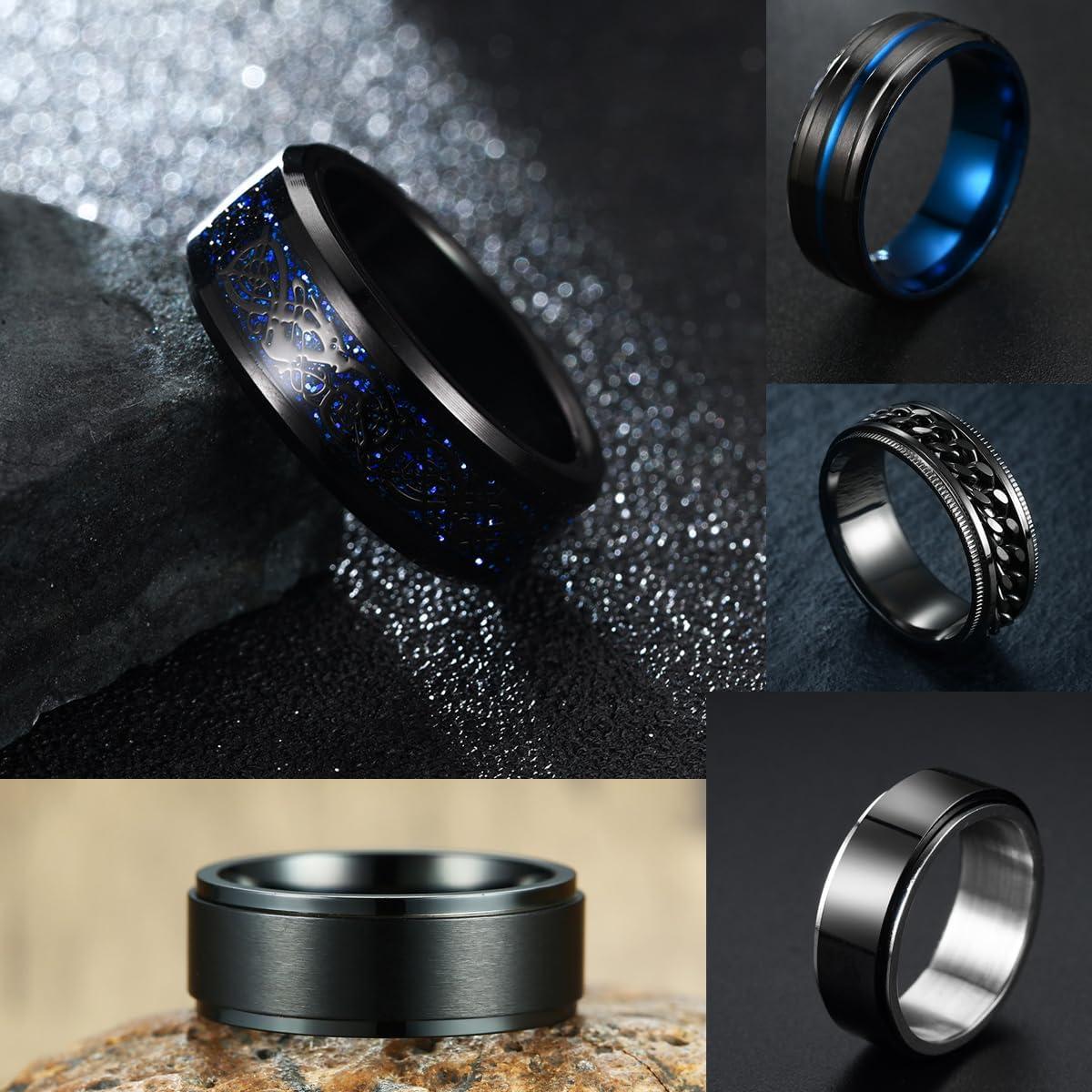 Conjunto de 9 Anillos de Acero Inoxidable para Hombres - PINCHUAN
