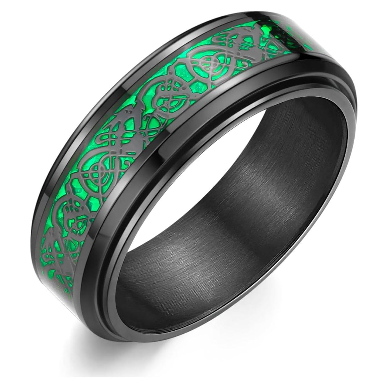 Anillo Giratorio de Acero Inoxidable Adreamz 8mm Dragón Celta