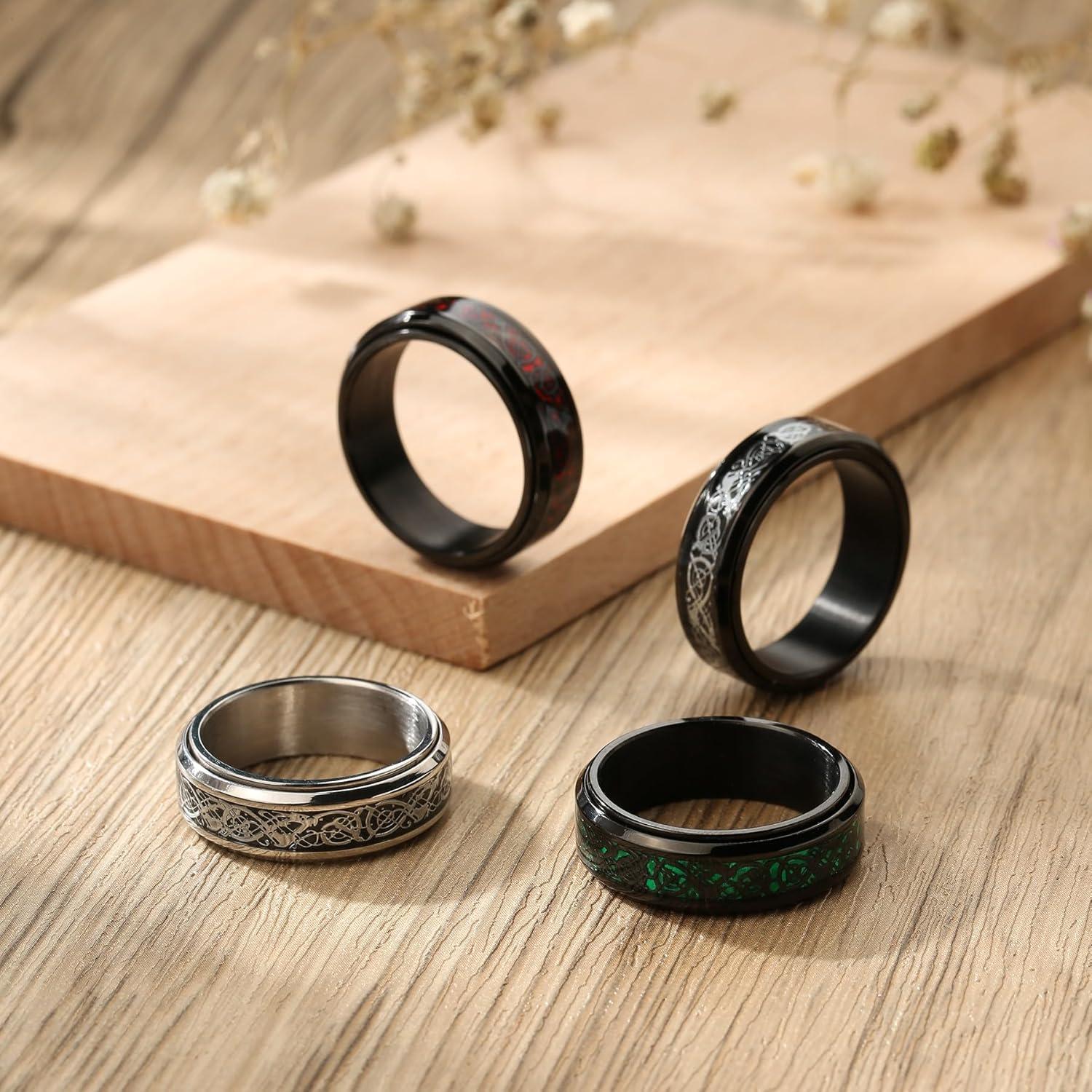 Anillo Giratorio de Acero Inoxidable Adreamz 8mm Dragón Celta