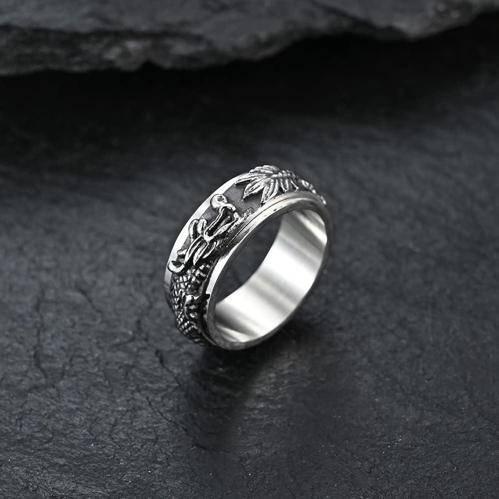 Anillo Giratorio OIDIMS Dragón Fidget Acero Inoxidable Talla 11