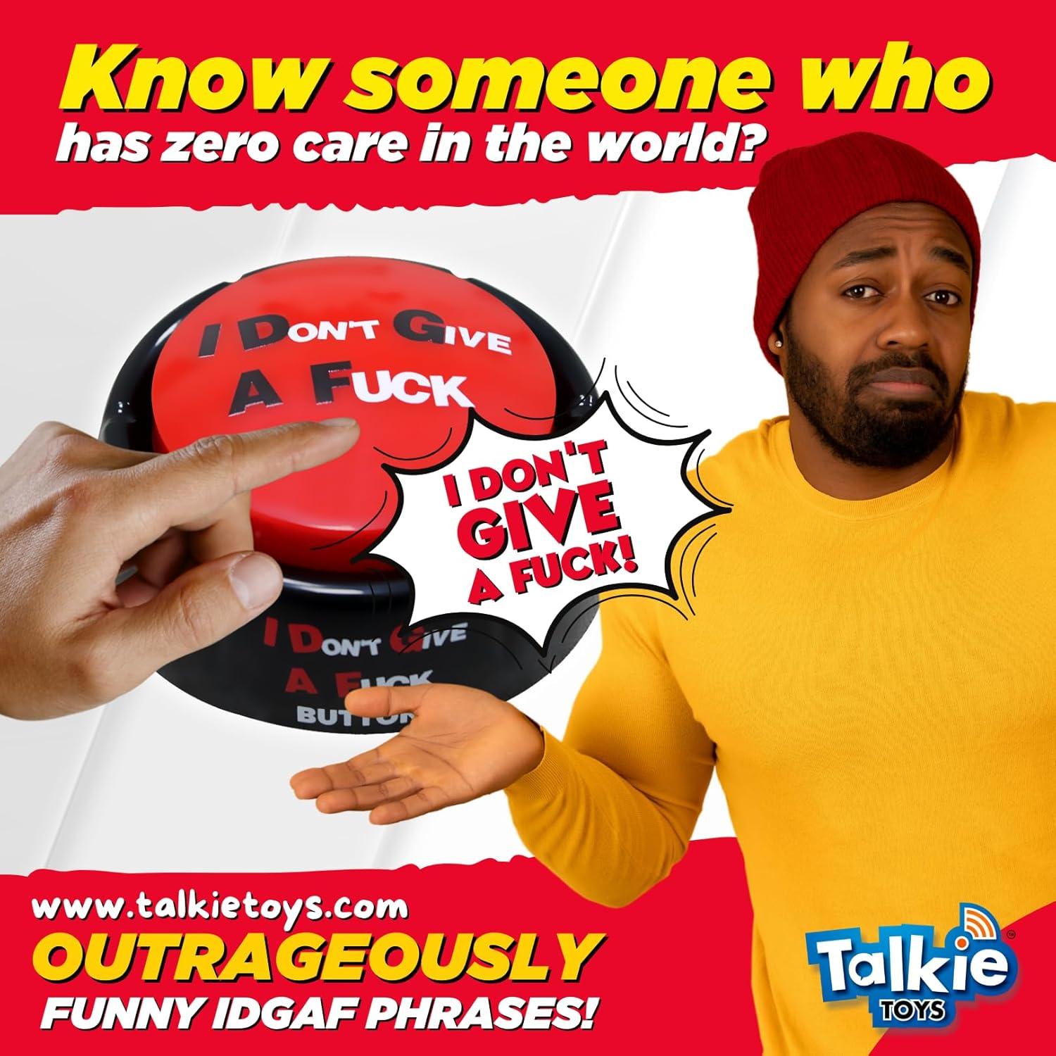 Botón de Broma Talkie Toys IDGAF - 8 Frases Graciosas