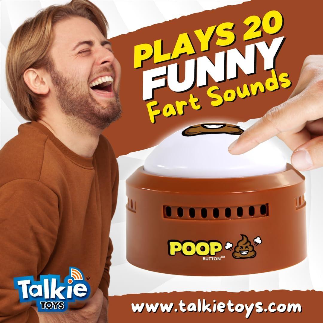 Botón de Caca Talkie Toys - 20 Sonidos Divertidos - Baterías Incluidas