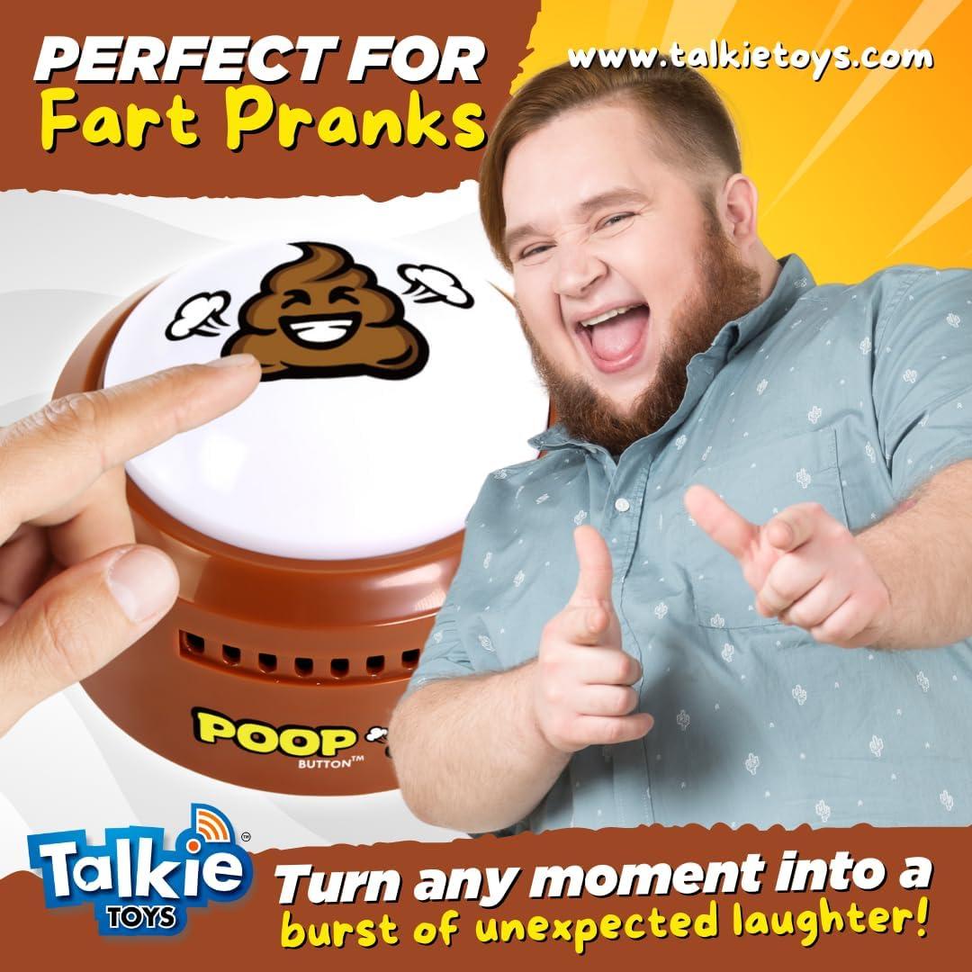 Botón de Caca Talkie Toys - 20 Sonidos Divertidos - Baterías Incluidas