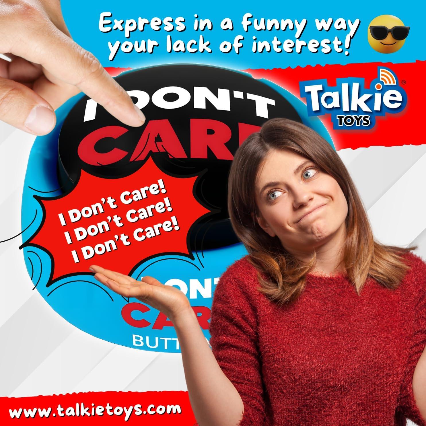 Botón I Don't Care Talkie Toys - 8 Frases Divertidas - Alivio Estrés