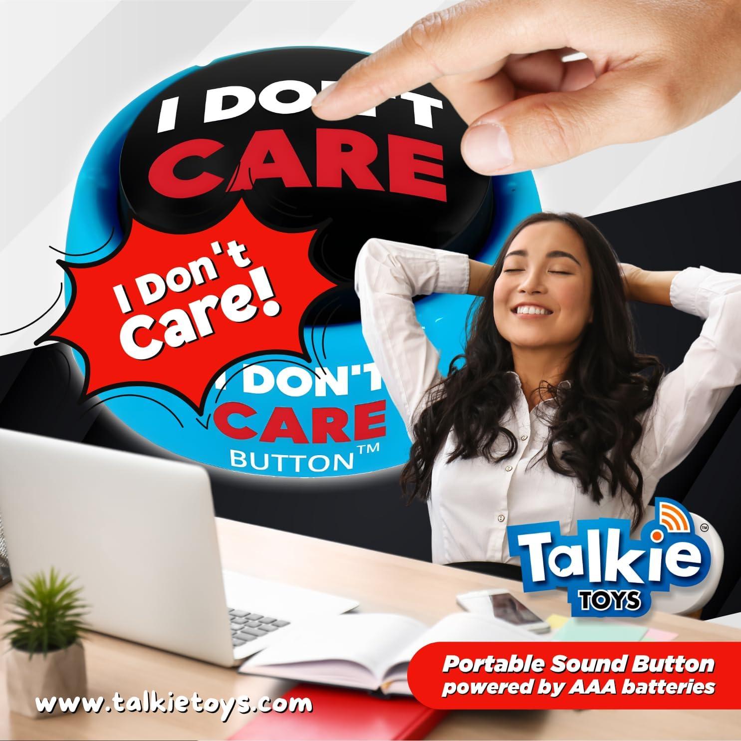 Botón I Don't Care Talkie Toys - 8 Frases Divertidas - Alivio Estrés