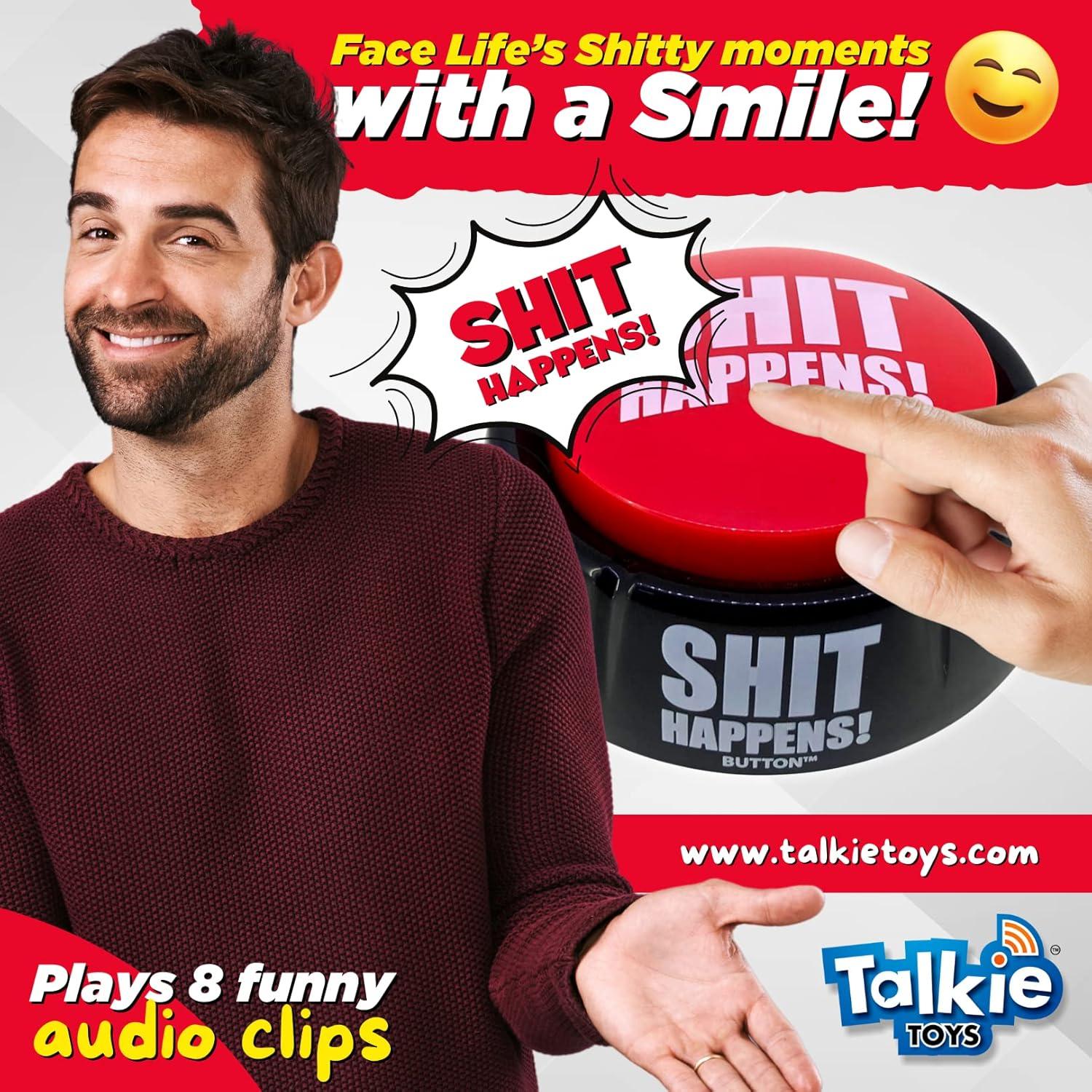 Botón de Broma Shit Happens Talkie Toys - 8 Frases Divertidas