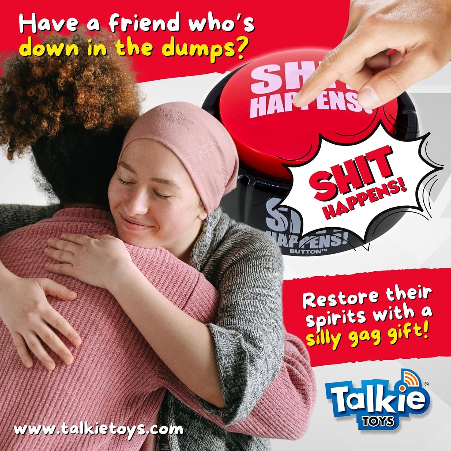 Botón de Broma Shit Happens Talkie Toys - 8 Frases Divertidas