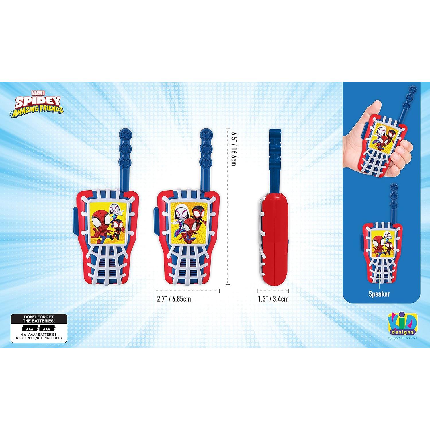 Walkie Talkies eKids Spidey para Niños - Radios de Dos Vías