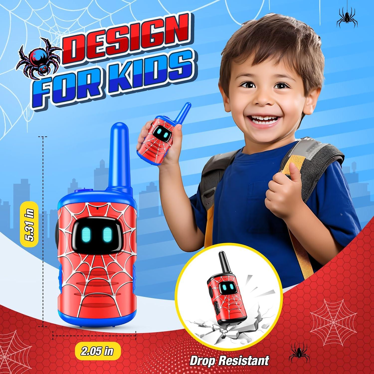 Walkie Talkies Recargables Webspidee para Niños - Paquete de 2