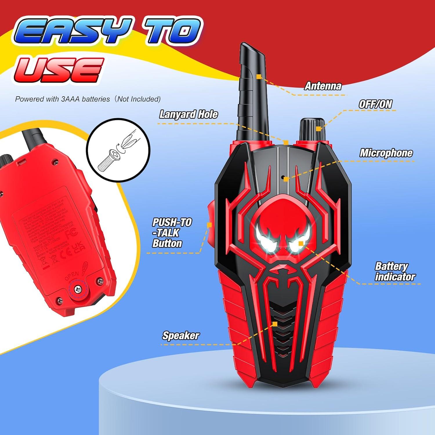 Walkie Talkies para Niños JovialToyz - 2 Paquetes, Azul Negro