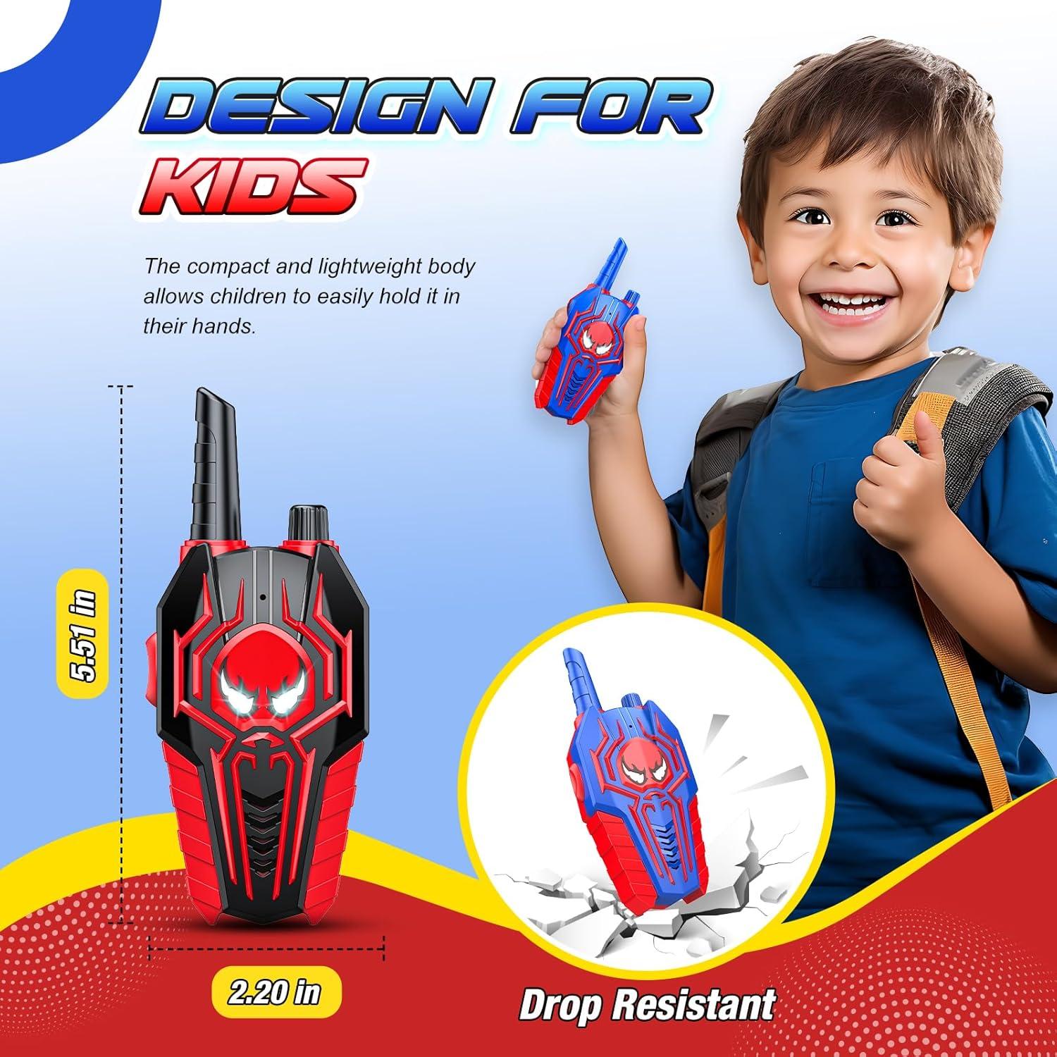 Walkie Talkies para Niños JovialToyz - 2 Paquetes, Azul Negro