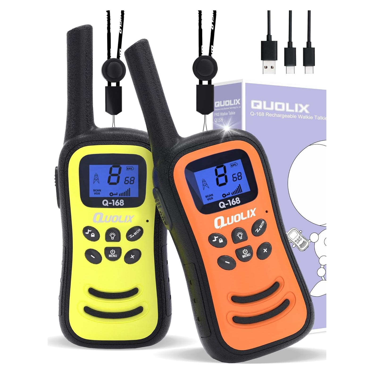Walkie Talkies Recargables Quolix para Niños 3-12 Años