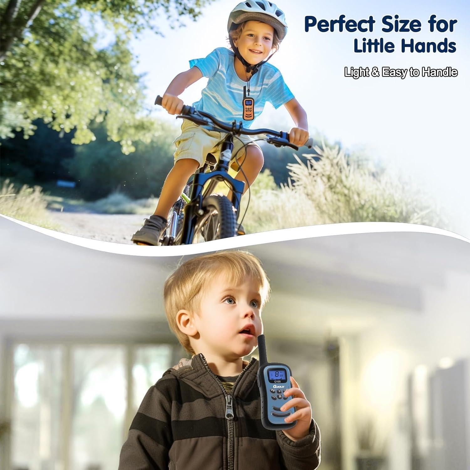 Walkie Talkies Recargables Quolix para Niños 3-12 Años