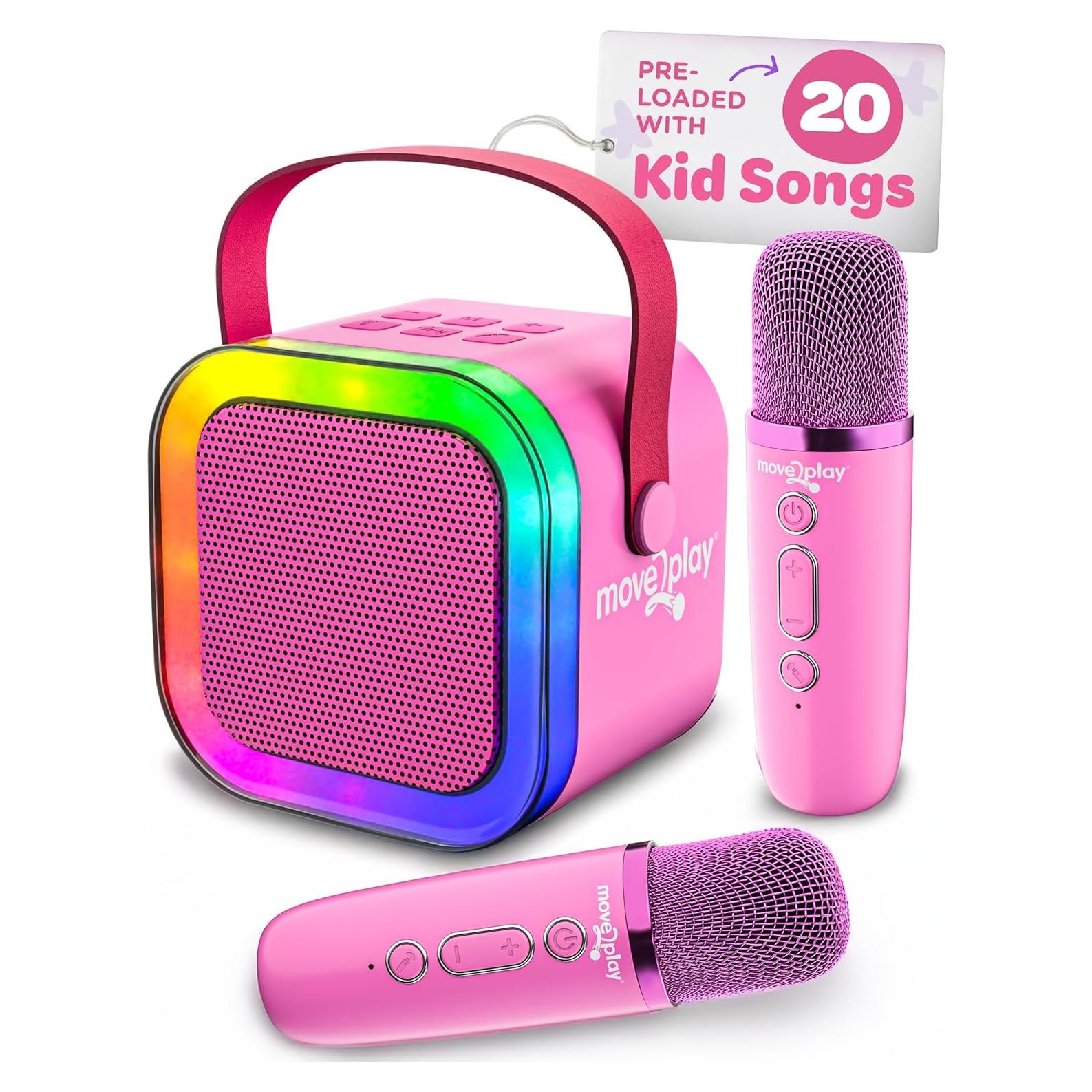 Mini Máquina de Karaoke Move2Play Rosa para Niños 20 Canciones
