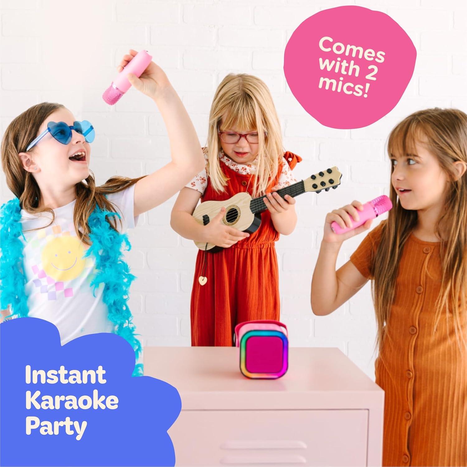 Mini Máquina de Karaoke Move2Play Rosa para Niños 20 Canciones