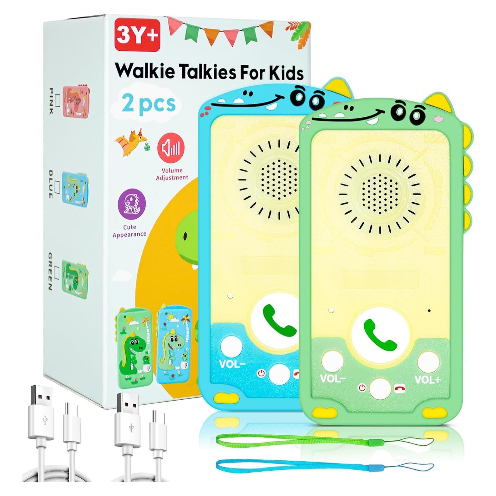 Walkie Talkies Niños Recargables Miduo 2 Paquete Dinosaurio