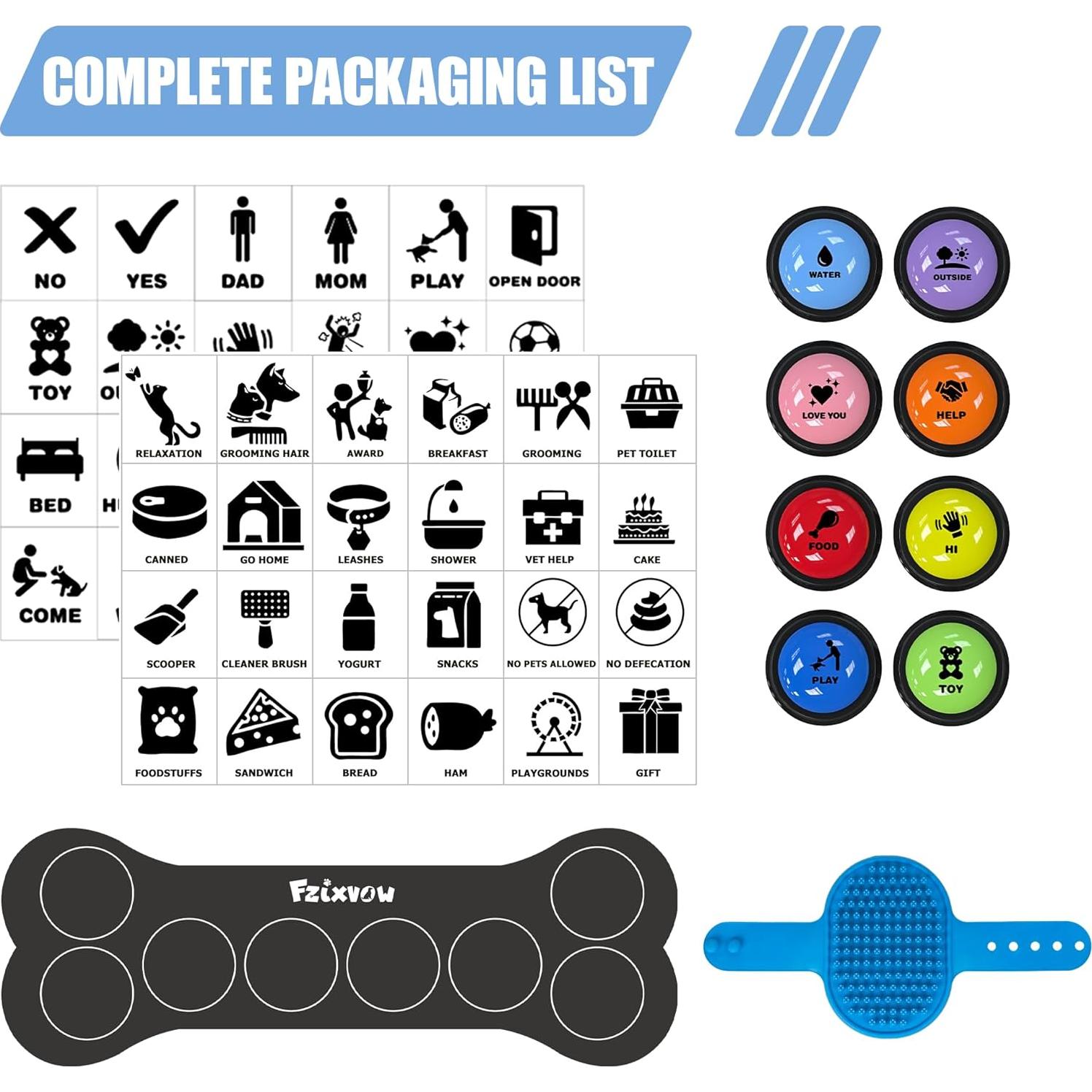 Botones de Comunicación para Perros Fzixvow - Paquete de 8