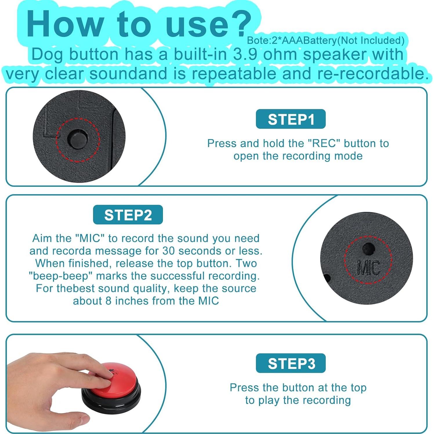 Juego de 6 Botones de Comunicación para Perros ESYELEC