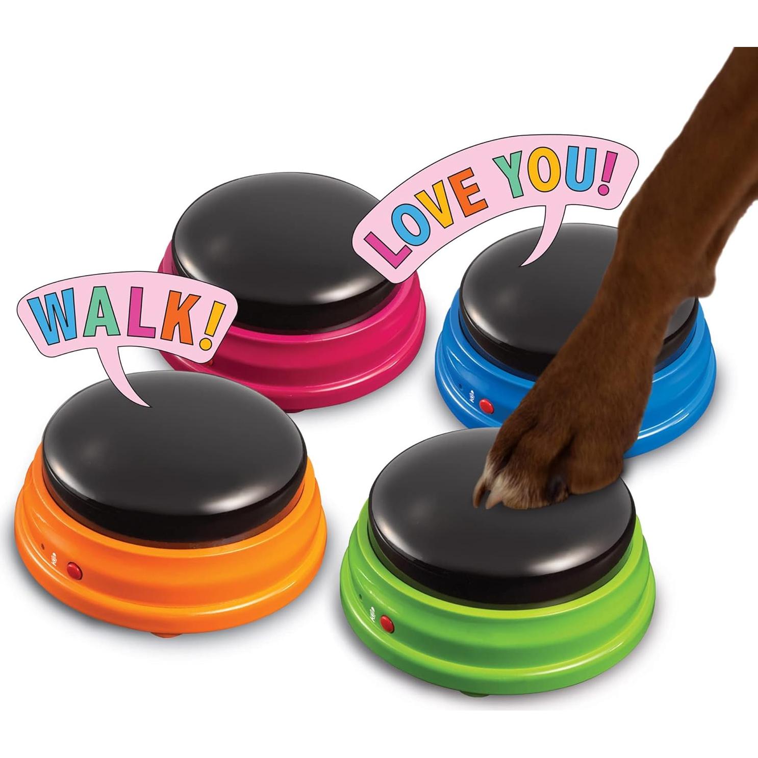 Conjunto de Botones Hablantes Hunger4Words - 4 Botones Grabables para Perros