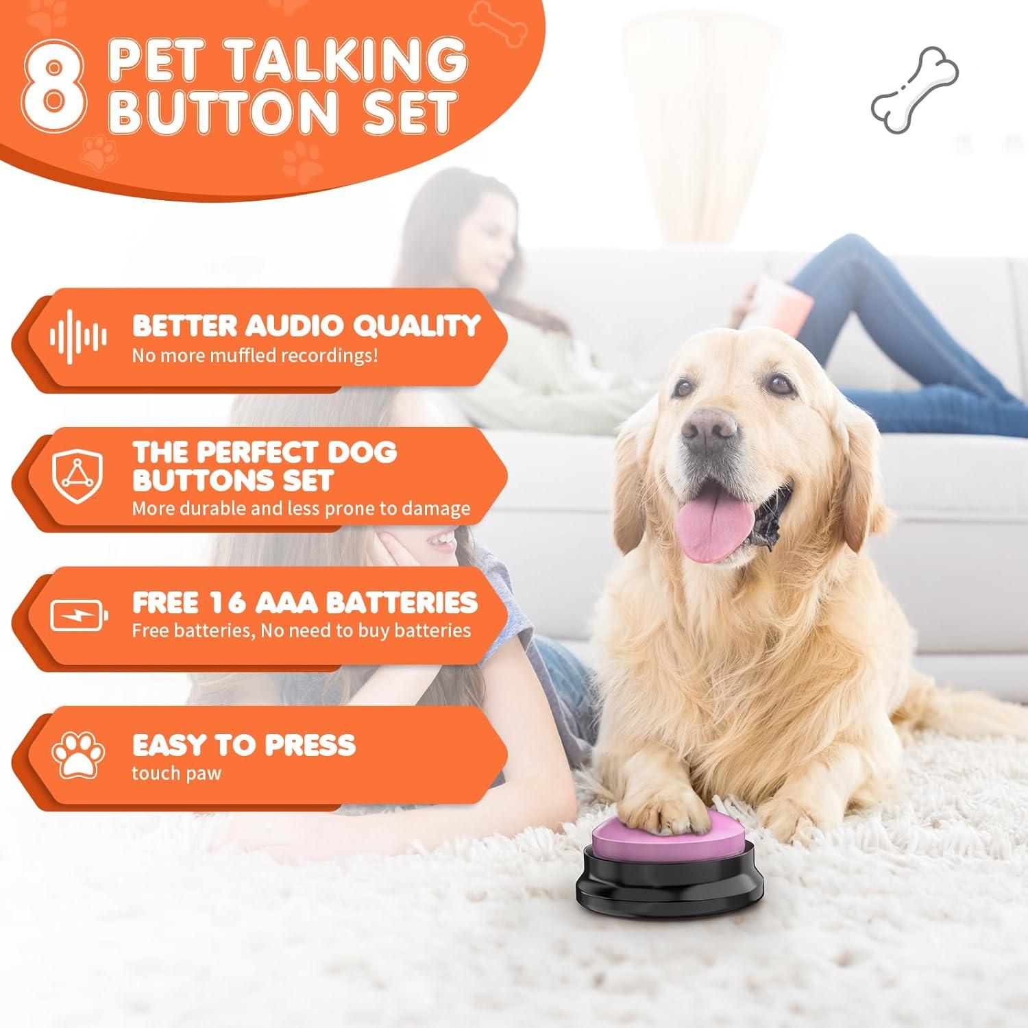 Botones de Comunicación para Perros DCIAER - 8 Botones Grabables