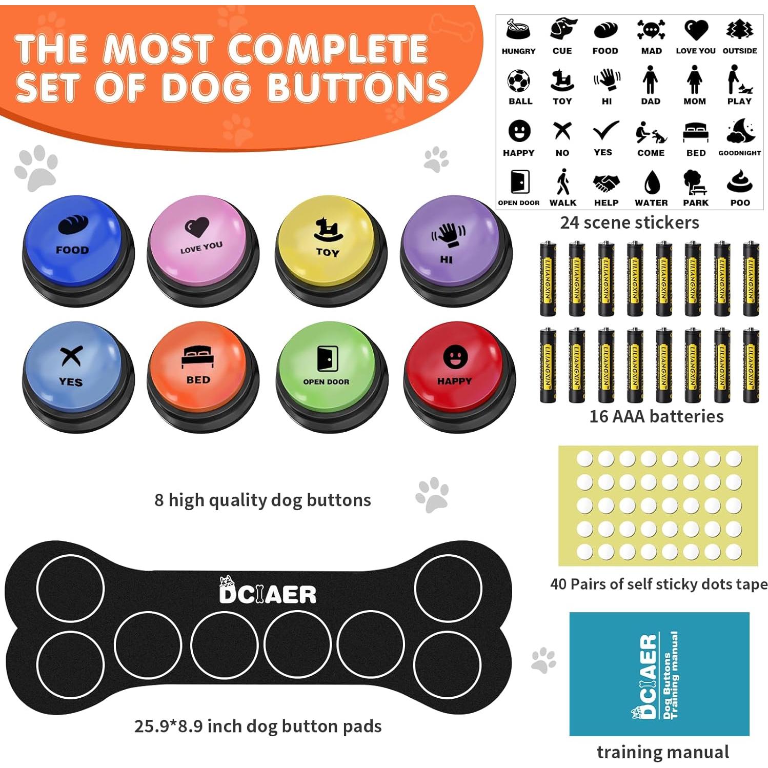 Botones de Comunicación para Perros DCIAER - 8 Botones Grabables