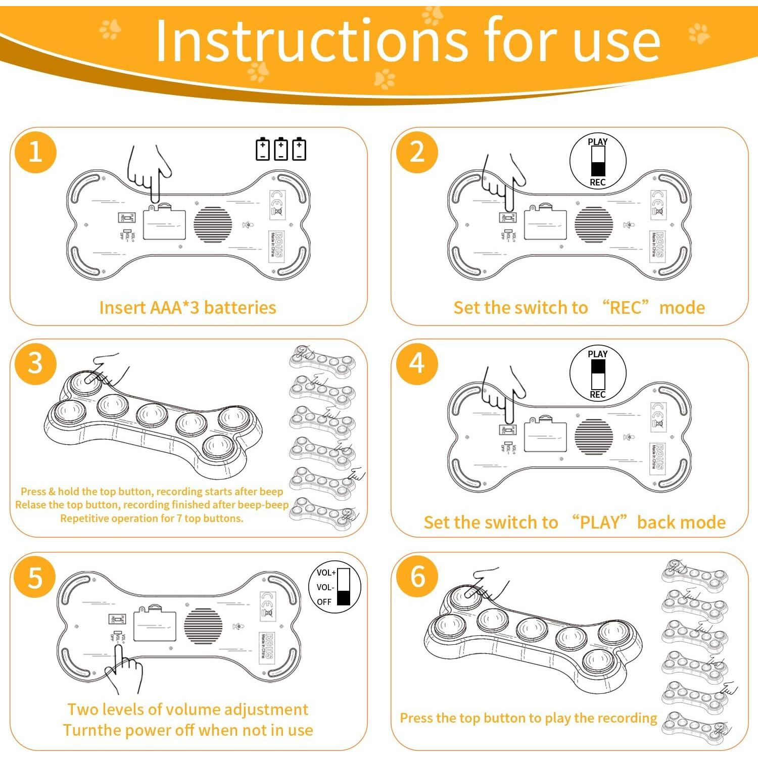 Conjunto de Botones de Entrenamiento RIBOSY para Perros 7 en 1