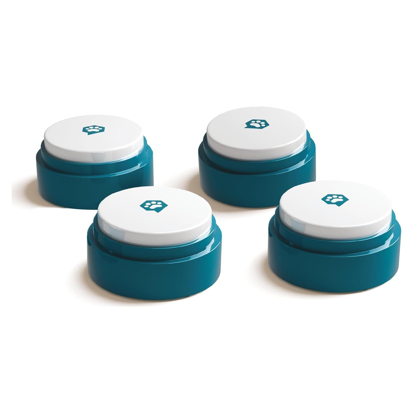 FluentPet Basic Buttons Expansion 4-Pack | Talking Buttons for Communication with Batteries Included | Recordable and Easy-to-Press for Dogs/Cats | Compact Design | HexTiles Required (Sold Separately)