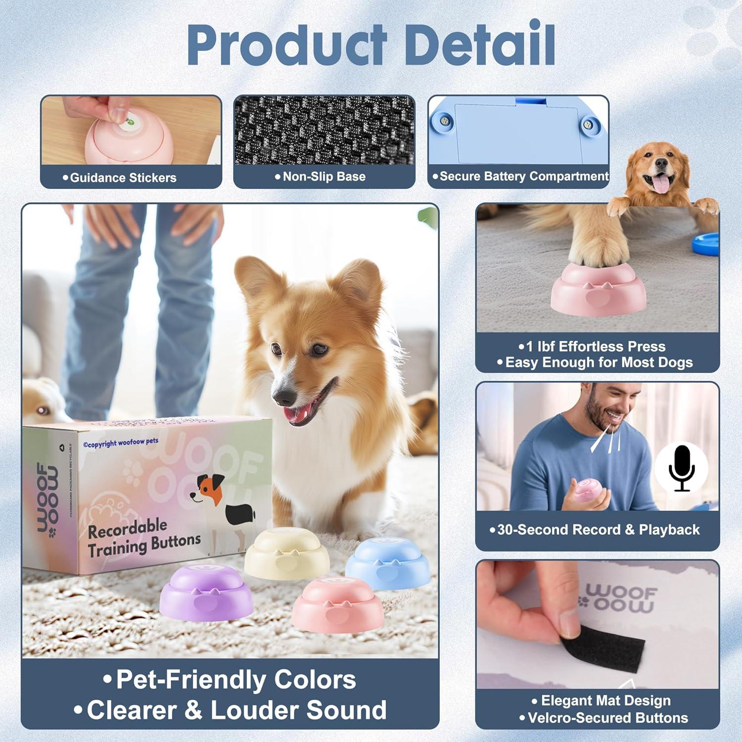 Botones de Comunicación para Perros WOOFOOW - 4 Unidades