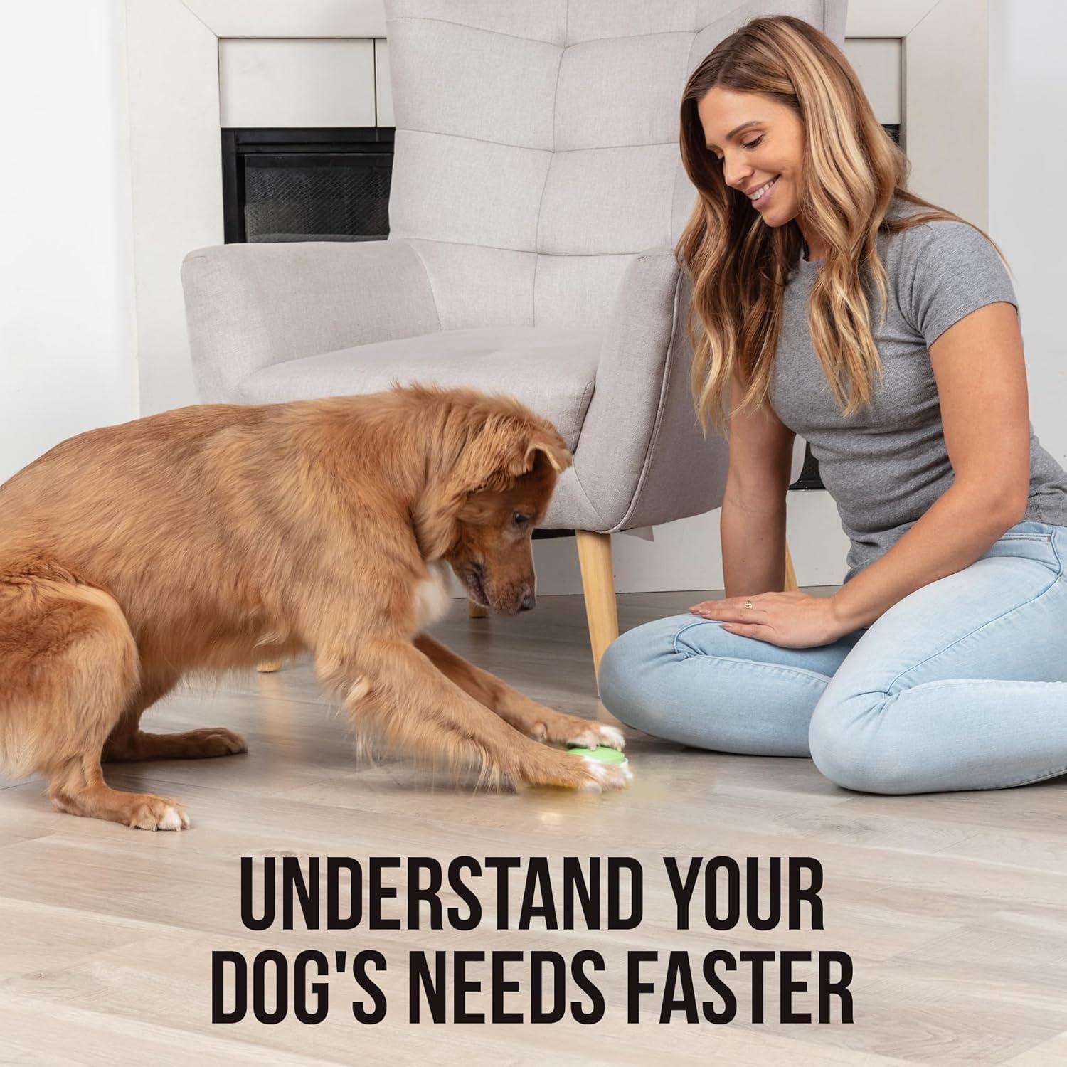 Talking Buttons for Dogs - Dog Training Push Buttons -Talk Commands into 6 Speaking Buttons with 24 Command Stickers for Easily Training Dogs