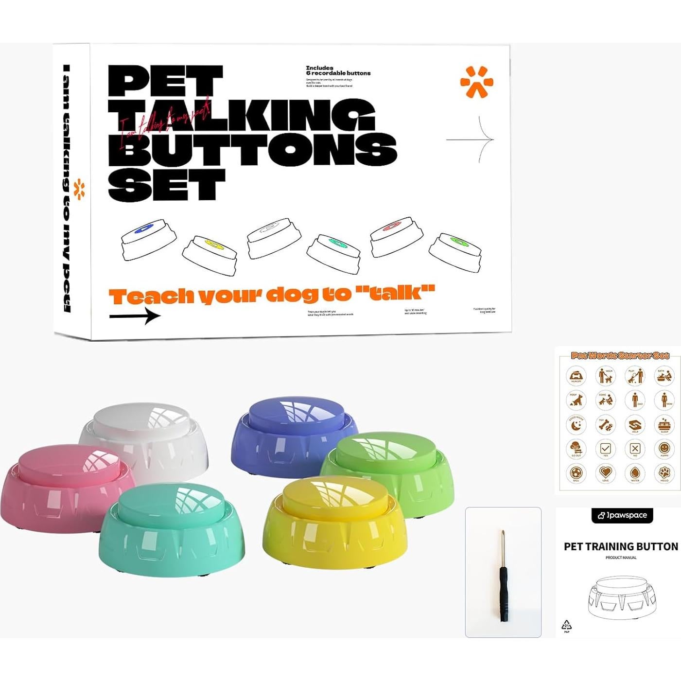 Botón Grabable para Mascotas ipawspace - 6 Colores, 30 Segundos