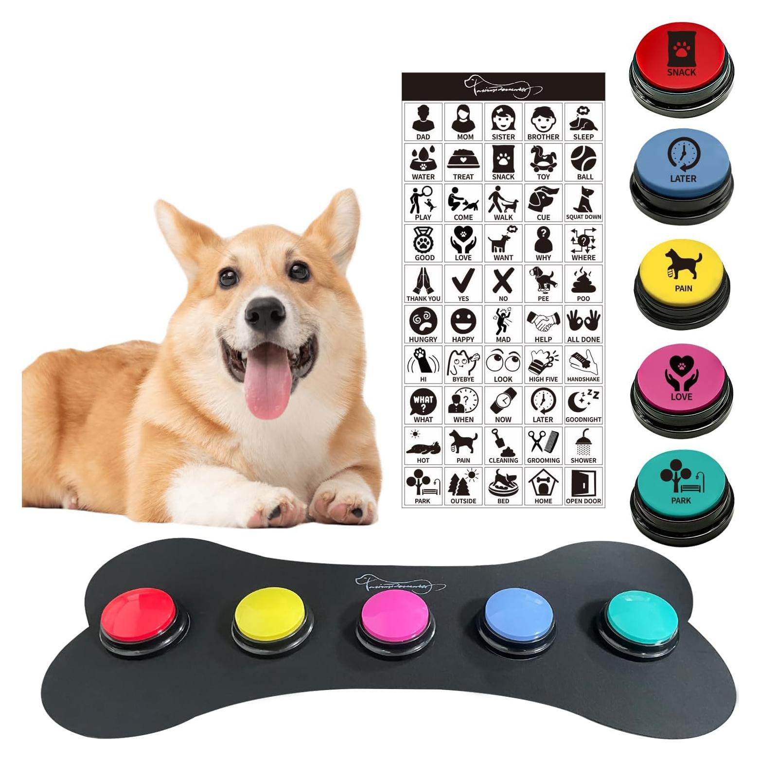 Juego de 5 Botones de Comunicación para Perros KiViRap