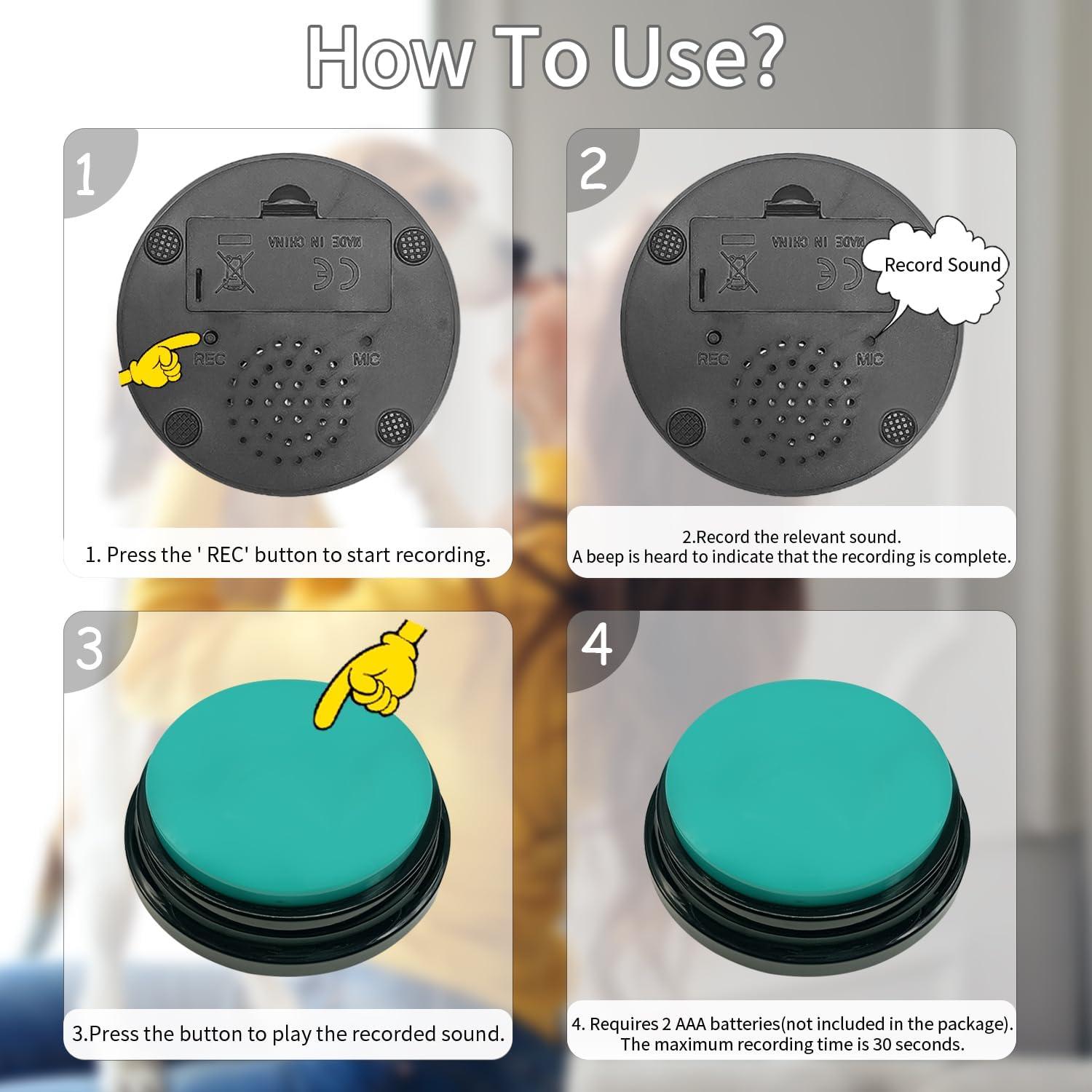 Juego de 5 Botones de Comunicación para Perros KiViRap