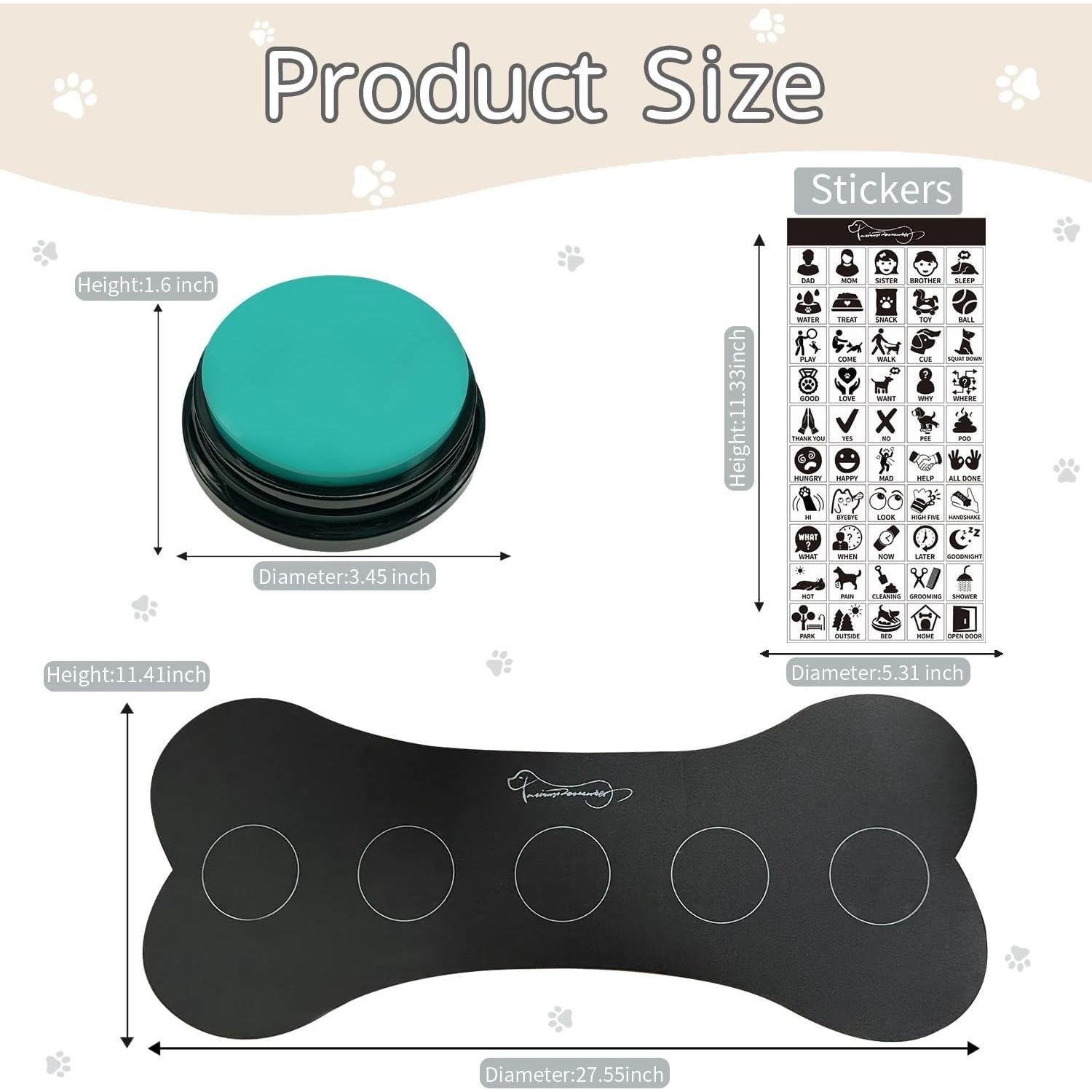 Juego de 5 Botones de Comunicación para Perros KiViRap