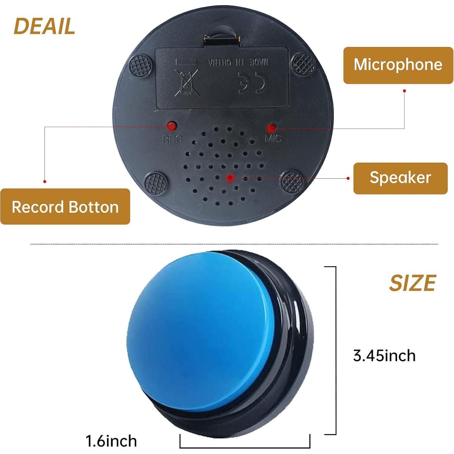 Botón de Grabación de Voz PELTEFLU 30 Segundos 4 Colores