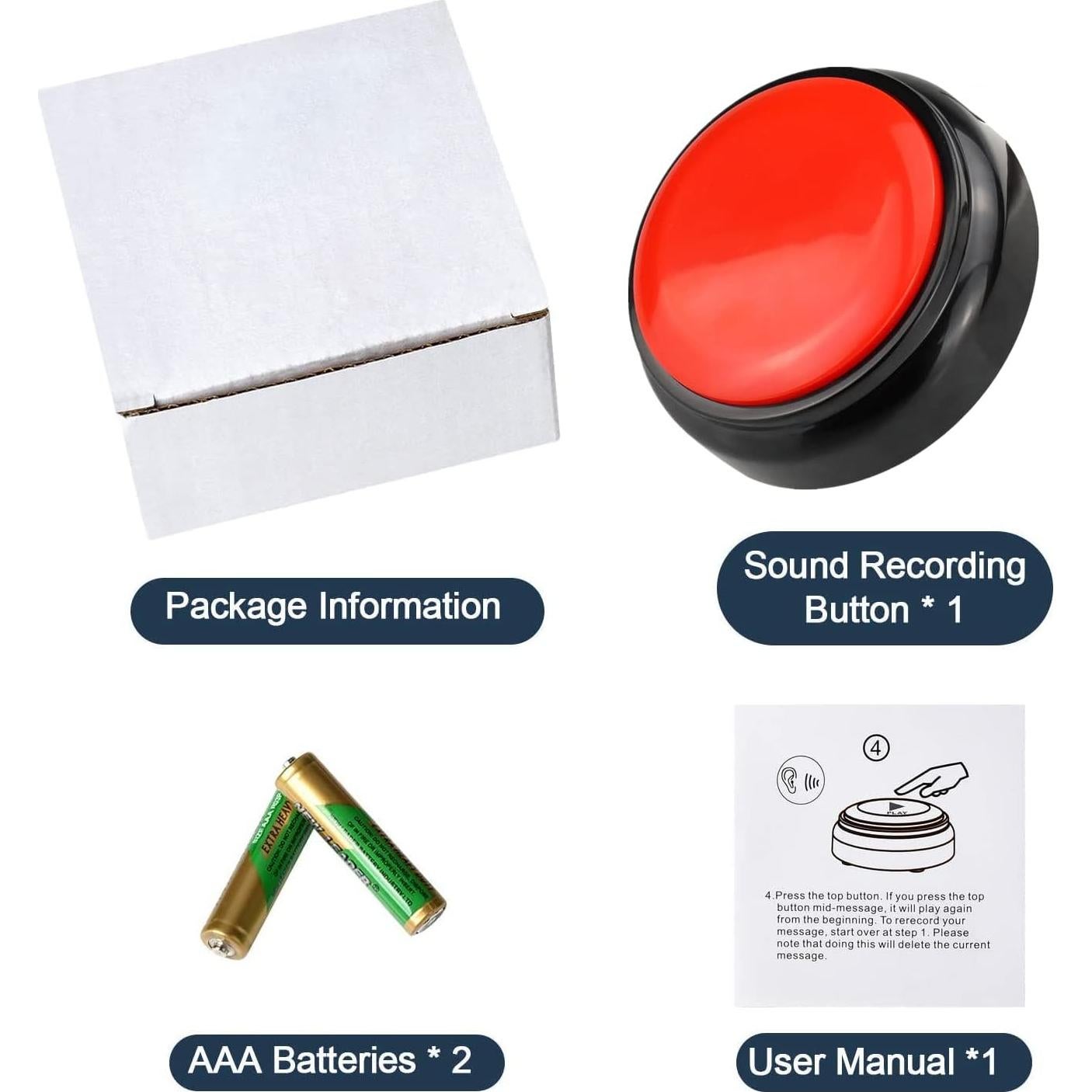 Botón de Sonido Grabable Netual M5 30 Segundos para Mascotas