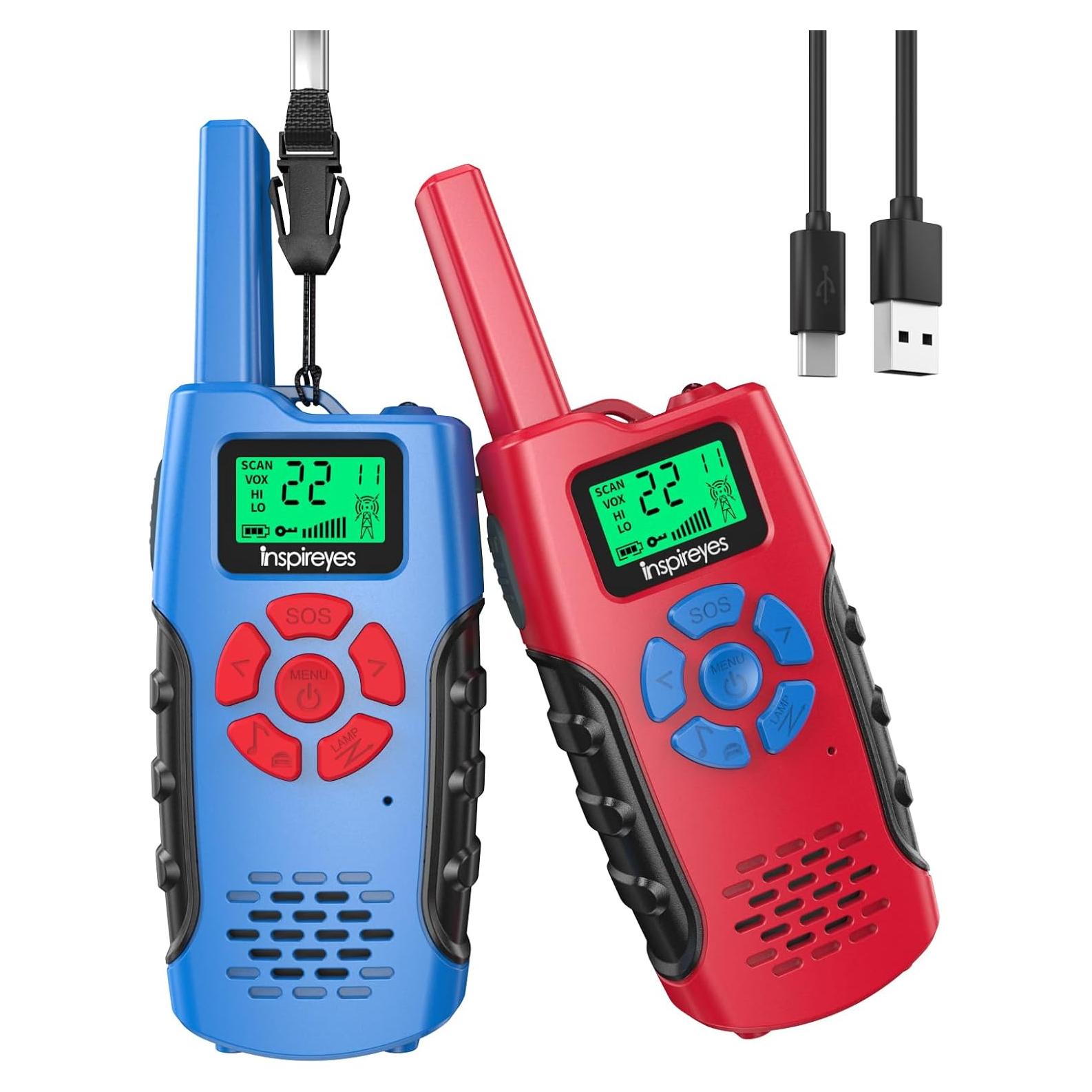 Walkie Talkies Recargables Inspireyes para Niños - Paquete de 2