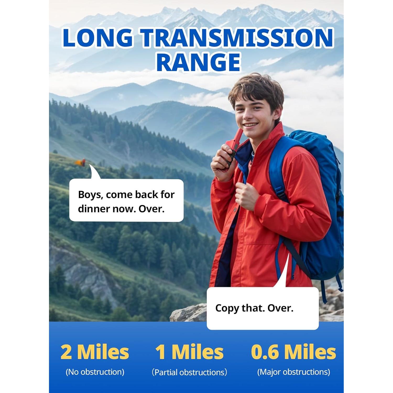 Walkie Talkies Recargables Inspireyes para Niños - Paquete de 2