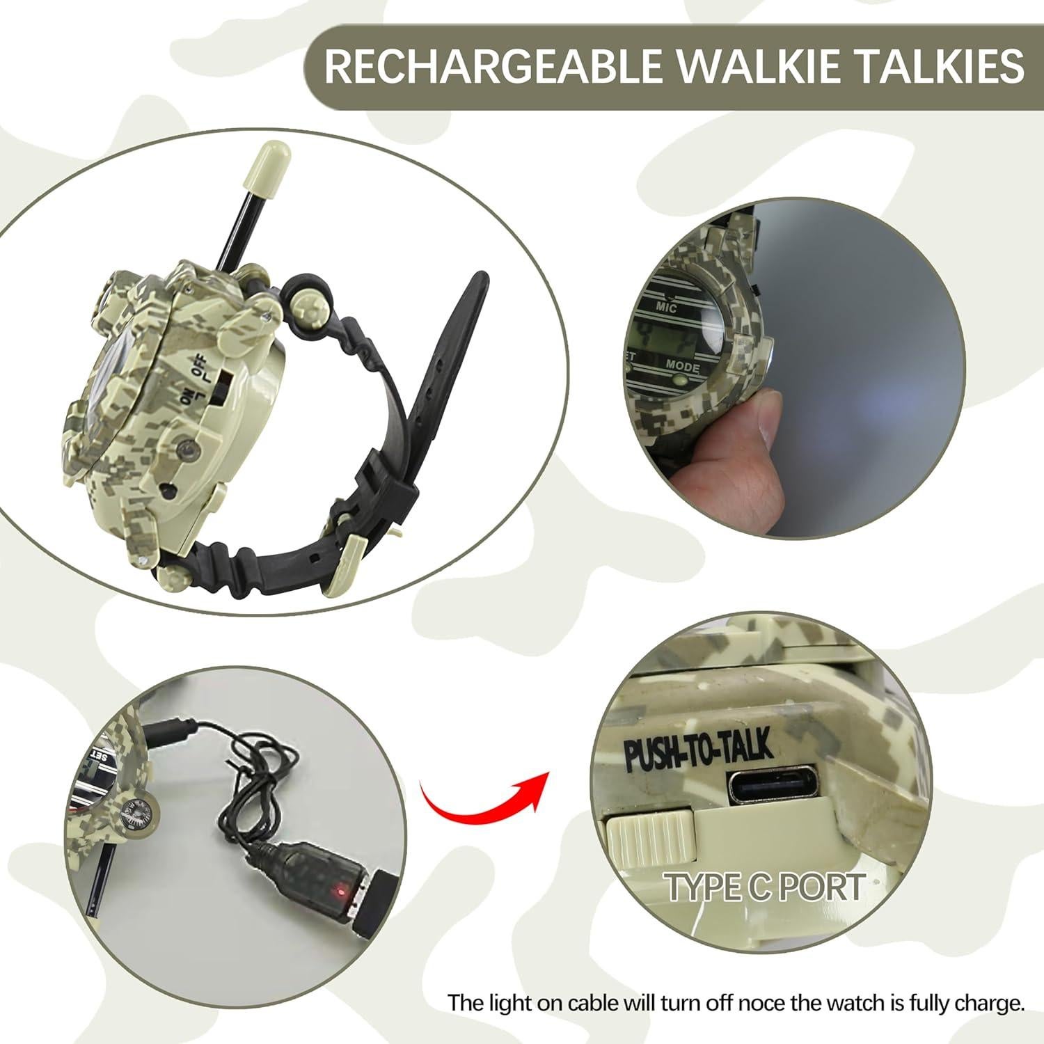 Walkie Talkie Reloj para Niños Lincolin Camo 7 en 1