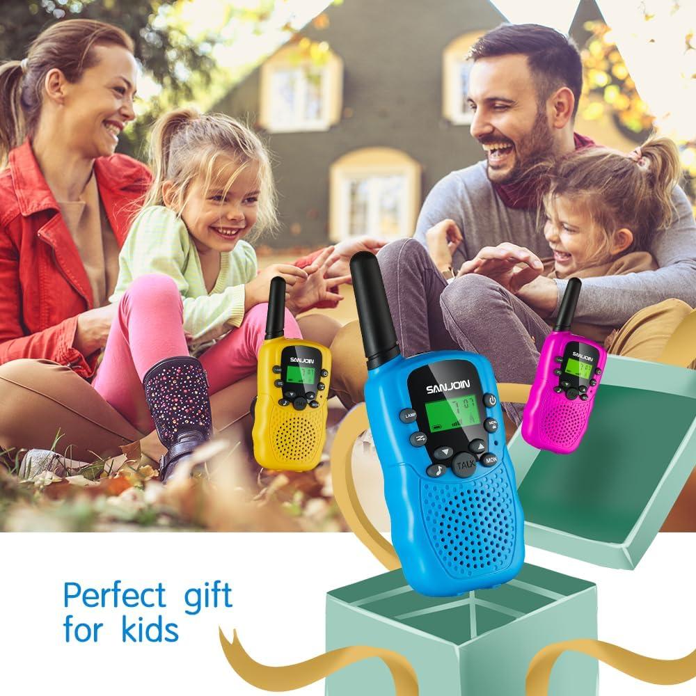 Walkie Talkies para Niños SANJOIN T-388 Rango 4.8 km Rojo-Rosa