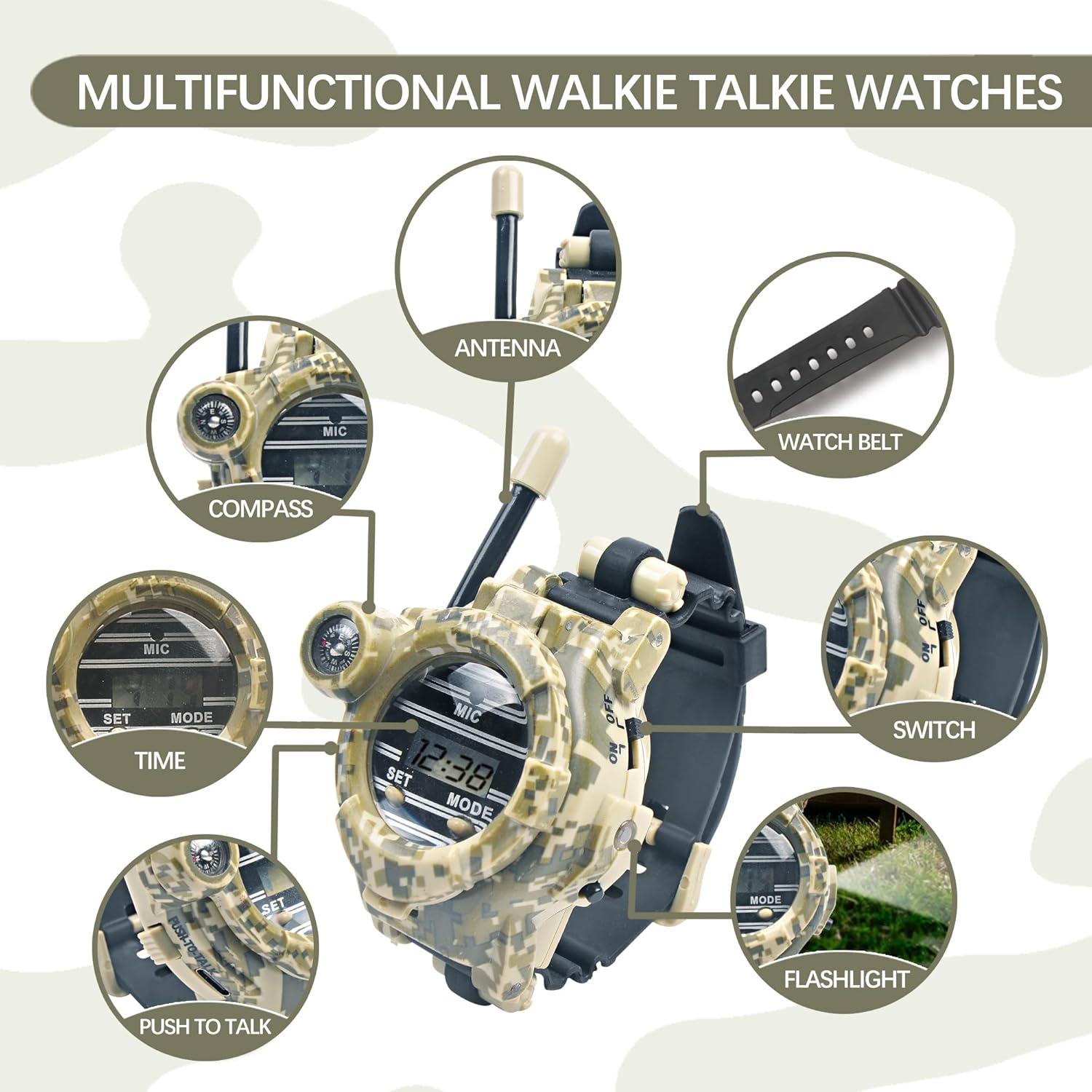 Walkie Talkies Recargables para Niños 7 en 1 con Linterna