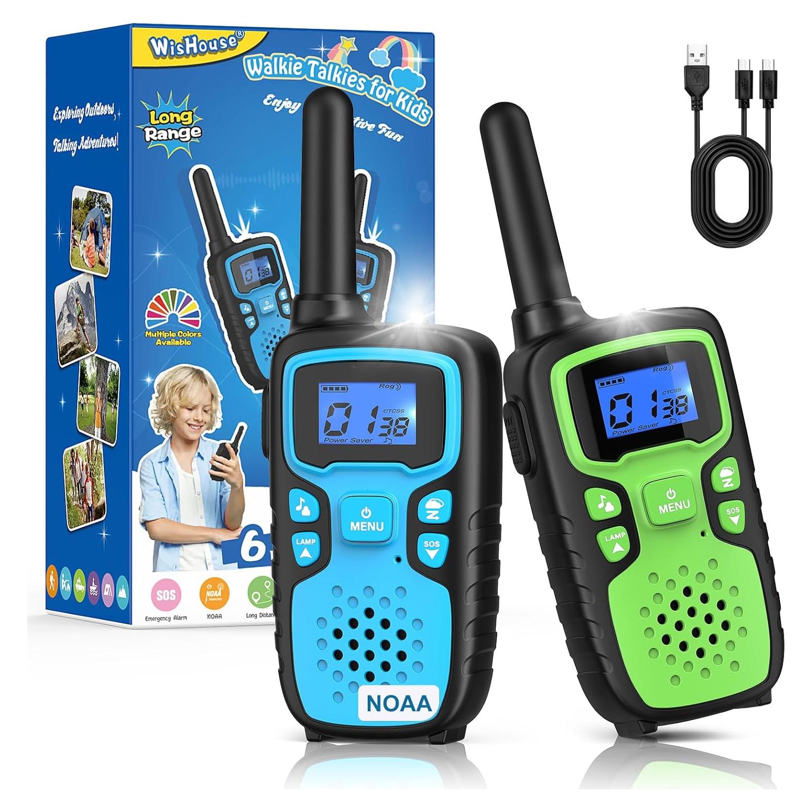 Walkie Talkies WisHouse M9 Recargables para Niños 2 Paquete