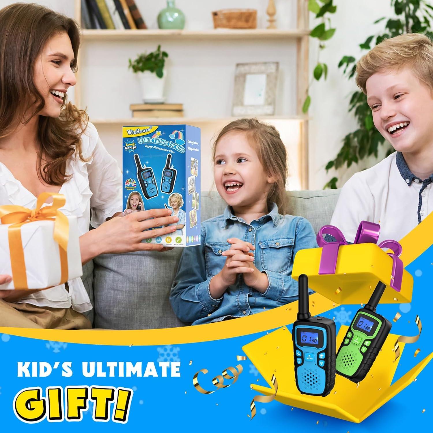 Walkie Talkies WisHouse M9 Recargables para Niños 2 Paquete